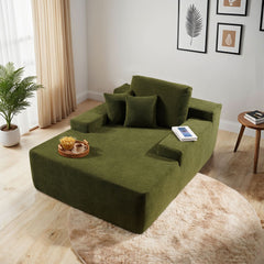 OVIOS Plush Velvet Chaise Lounge Sofa Bed - Oversized Sleeper Couch for Living Room
