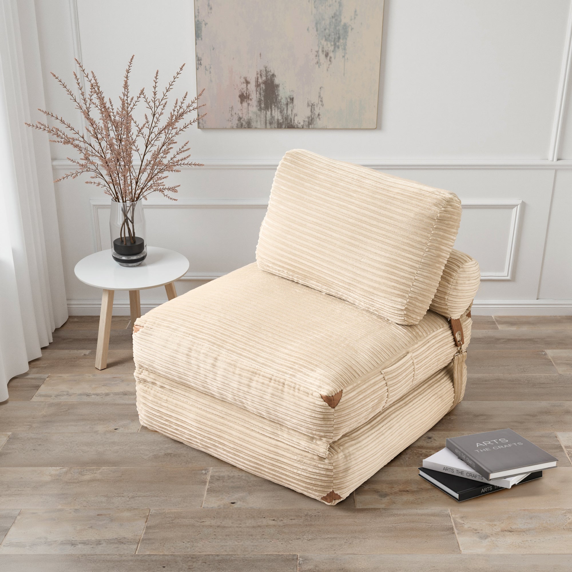 OVIOS Bean Bag Bed Folding Sofa Bed – Convertible Sleeper Chair with Pillow & Back Support