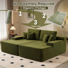 OVIOS 81" Oversized Sectional Double Lounge Chaise with Cloud Plush Sofa Bed, No Assembly Required