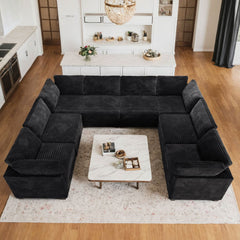 OVIOS 130.7" Modular Sectional Sofa Couch, U-Shaped Minimalist Couches with 2 Oversized Chaise