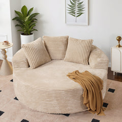 OVIOS 59" O-Shape Modular Couch, Plush Corduroy Fabric, No Assembly Required