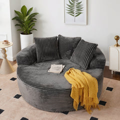 OVIOS 59" O-Shape Modular Couch, Plush Corduroy Fabric, No Assembly Required